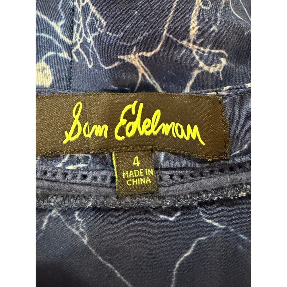 Sam Edelman Blue Floral Print Sleeveless Wide Leg Jumpsuit Women's Size‎ 4 - Picture 9 of 12